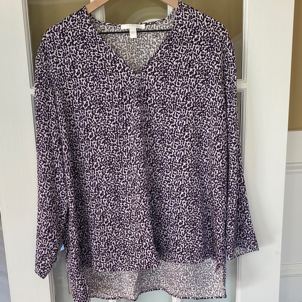 Hugo Boss Women's Blouse in Purple and White